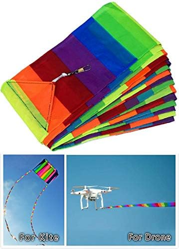 Drachen | Doppelter Spaß 2 X 32 Fuß (1M) langer auffälliger Regenbogenschwanz für RC-Drohne, Drachen, Flugshow, Kunstflug Drachen Drachen