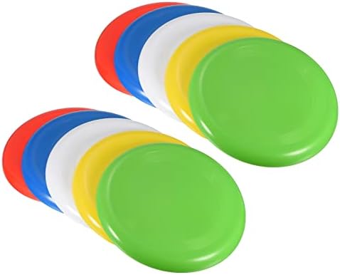 Flugscheiben-Sportgeräte | 9 Zoll Flugdisk, 10er Pack Outdoor Spiel Trainings Set Bunte Flugdisk für Strand, Rasen, Park, Camping Spiele, Gelb/Blau/Grün/Rot/Weiß Flugscheiben-Sportgeräte Flugscheiben-Sportgeräte