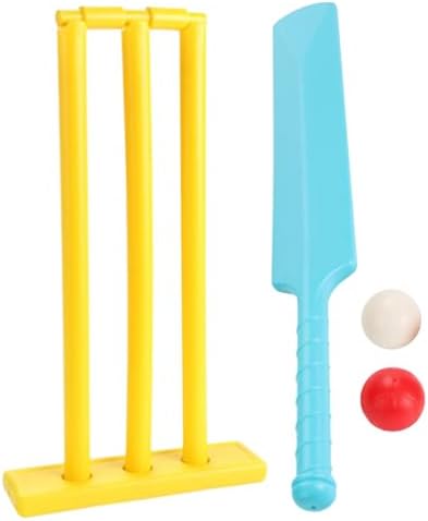 Krocket | Cricket Set für Kinder – BPA-freies Cricket-Schlägerset für Eltern-Kind-Cricketspiel mit Stümpfen und 2 Bällen – Cricket-Kit für Garten, Strand und Zuhause – Zufällige Farbe – Cricket Set – Cricket-Schläger für Kinder – Cricket Set für Kinder Krocket Krocket