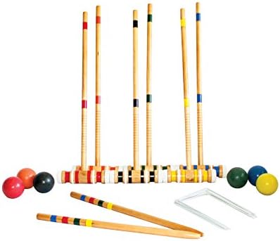 Krocket | Sechs-Spieler-Croquet-Sets mit 6 Holzschlägern, Bällen und Tragetaschen Krocket Krocket