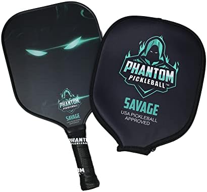 Pickleball | Phantom Savage 13Mm Carbonfaser Wide Body Pickleball-Schläger – Maximale Griffigkeit und Spin – USAPA genehmigt – Pickleball-Rackets – Pickle-Ball-Ausrüstung mit Polypropylenkern – Leichtgewicht Pickleball Pickleball