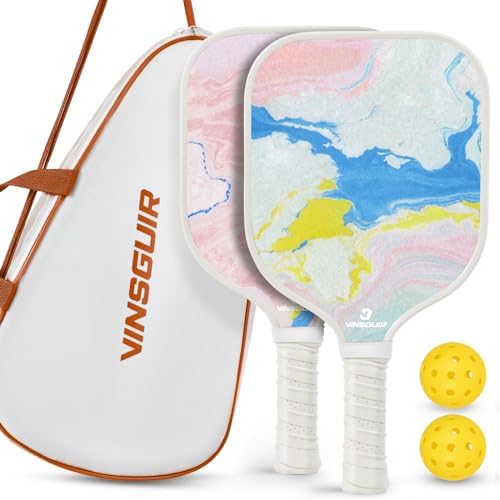 Pickleball | Pickleball Schläger Set aus 2, leichtes 7,23 Unzen Fiberglas Pickleball Set mit 2 Pickleball Schlägern, 2 Pickleball Bällen, 1 tragbarer Pickleball Tasche, Pickleball Schläger Set Geschenk für Pickleball Pickleball