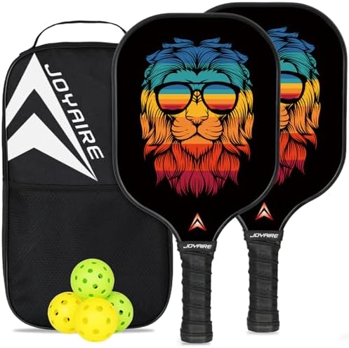 Pickleball | Pickleball Schläger Set aus 2, USAPA Standard Fiberglas Pickleball Set, Leichte Wabenstruktur Pickleball Schläger, Pickleball Schläger mit 4 Pickleball Bällen & Tasche für Erwachsene, Anfänger Pickleball Pickleball