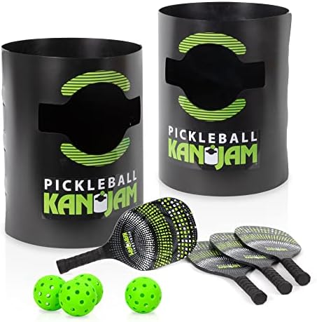 Pickleball | Pickleball – Spiele Pickleball überall – Teambasiertes Pickleball-Spiel – Inklusive 4 Pickleball-Schlägern & 4 Pickleballs, Schwarz/Grün Pickleball Pickleball