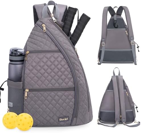 Pickleball | Pickleball Tasche für Pickleball Rucksack, gesteppte Umhängetasche, Tennis Rucksack, Pickleball Schläger Tasche Pickleball Pickleball