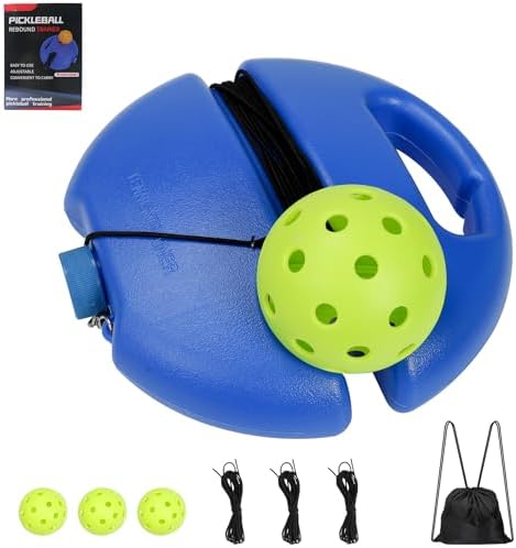 Pickleball | Pickleball Trainer, Match Buddy Pickleball Trainer, Solo Tennis Trainer mit Schnur, Spieler Pickleball Ausrüstung für Anfänger im Freien, mit 3 Bällen und Aufbewahrungstasche (Neue Version) Pickleball Pickleball