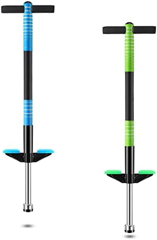 Pogo-Stäbe | 2er Pack Pogo Stick für Kinder ab 6 Jahren, geeignet für 18-36 kg, weicher Schaumstoff-Jump Stick, Pogo Stick für Anfänger, Kinder-Übung zur Körperbalance und Gesundheit (Grün und Blau) Pogo-Stäbe Pogo-Stäbe