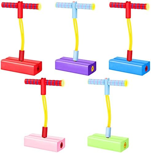 Pogo-Stäbe | 5 Stück Schaumstoff Pogo Jumper Stick Pogo Spielzeug Valentinstagsgeschenk Schaumstoff Bungee Jumper im Großpack, macht quietschende Geräusche für Teenager und Erwachsene, Spaßgeschenke für drinnen und draußen, unterstützt bis zu 113 kg Pogo-Stäbe Pogo-Stäbe