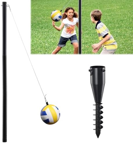 Tetherball | Tetherball-Set mit Basisball und Seil – 2,3 m schweres Tetherball-Kit, tragbares Tetherball-Pfosten-Set für den Außenbereich, Garten, Strand, Sand, Spaß für Kinder, Erwachsene und die ganze Familie Tetherball Tetherball