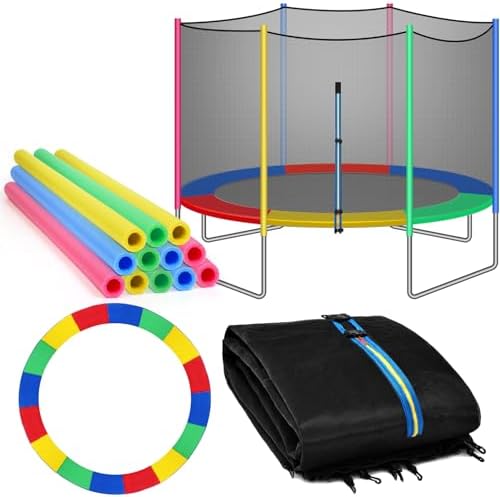 Trampoline & Zubehör | 14-teiliges Trampolin-Zubehörset, 15 Fuß 6 Pfosten Trampolin Sicherheitsnetz und Trampolin Ersatzpolster, 1,26 Durchmesser Trampolin Schaumstoffpolstermäntel für Outdoor-Trampolin Zubehör Trampoline & Zubehör Trampoline & Zubehör