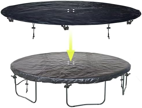 Trampoline & Zubehör | 15 Fuß Trampolinabdeckung 8-16 Fuß Trampolin Winterabdeckung, Einfach zu installierende Trampolin-Schutzabdeckung, Wasserdichte Trampolinabdeckungen, Anti-UV, Schnee-, Staubdichte Trampolin-Wetterabdeckung Schwarz Trampoline & Zubehör Trampoline & Zubehör