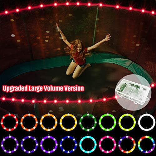 Trampoline & Zubehör | 【Verbesserte große Volumen & längere Version】 LED-Trampolinslichter, Fernbedienung Trampolinkanten-LED-Licht für 14-Fuß-Trampolin, C-Batteriekasten, 16 Farbwechsel, wasserdicht, hell für nächtliches Spielen im Freien Trampoline & Zubehör Trampoline & Zubehör