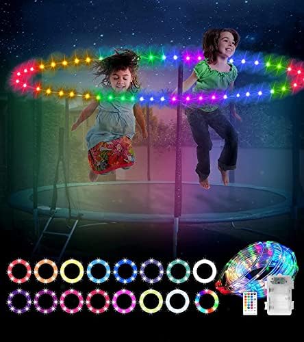 Trampoline & Zubehör | LED-Trampolinlichter für 5-Fuß-Trampoline, Fernbedienung für Trampolinlichter 15 Fuß mit 16 Farben und 7 Lichtblitzwechsel, wasserdichte superhelle Lichter für Trampolinlichter-Zubehör Trampoline & Zubehör Trampoline & Zubehör