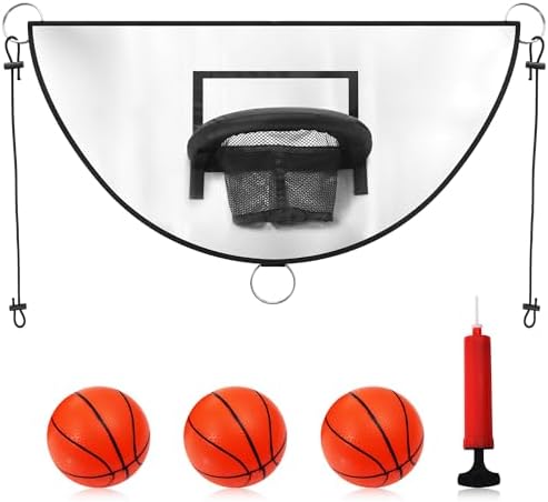 Trampoline & Zubehör | Trampolin Basketballkorb, abnehmbarer Ring zum Dunking, Trampolin Basketball Zubehör mit Mini-Basketbällen für Basketballliebhaber, Kinder und Erwachsene, für den Innen- und Außenbereich. Trampoline & Zubehör Trampoline & Zubehör