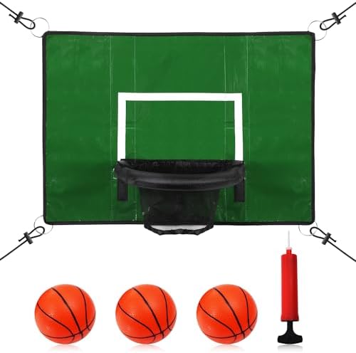 Trampoline & Zubehör | Trampolin Basketballkorb mit Mini-Basketbällen und Luftpumpe, abnehmbarer Ring für Dunks, quadratische Trampolin-Basketballbefestigung, Trampolin-Zubehör für Kinder und Erwachsene, drinnen und draußen. Trampoline & Zubehör Trampoline & Zubehör