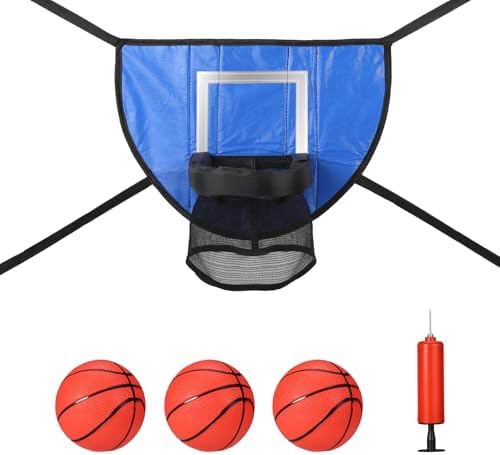 Trampoline & Zubehör | Trampolin Basketballkorb Set, mit 3 Mini-Basketbällen und Pumpe, wasserdichtes Trampolin Basketballkorb-Zubehör für Innen- und Außentrampoline, Basketball für alle Altersgruppen Trampoline & Zubehör Trampoline & Zubehör