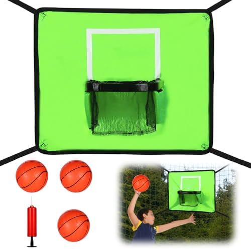 Trampoline & Zubehör | Trampolin Basketballkorb, Trampolin Basketballaufsatz mit Umrandung, 3 Mini-Bällen und 1 Pumpe, Trampolin Zubehörteile für Kinder und Erwachsene, Indoor- und Outdoor-Spielspiele, einfach zu installieren. Trampoline & Zubehör Trampoline & Zubehör