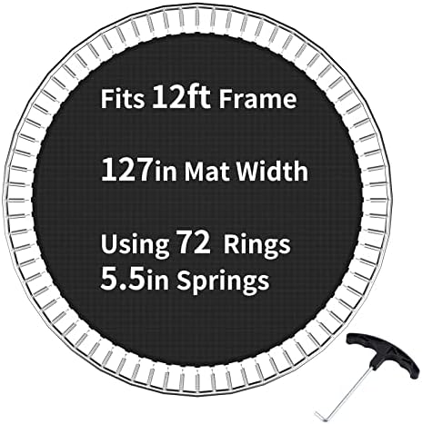 Trampoline & Zubehör | Trampolin Ersatz-Sprungmatte mit V-Ring, kompatibel mit 12Ft / 14Ft / 15Ft runden Trampolinrahmen, wasserabweisend, UV-beständig, perfekter Sprung Trampoline & Zubehör Trampoline & Zubehör