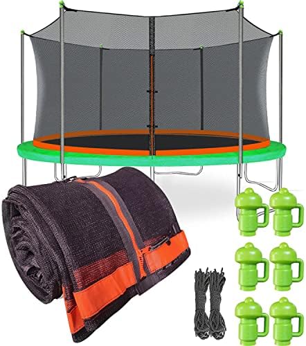 Trampoline & Zubehör | Trampolin Netz Ersatz mit 6 Pfostenkappen, 12 Ft 14 Ft 15 Ft Rundes Sicherheitsnetz für Trampoline, UV-beständig, wetterfest, atmungsaktiv, langlebiges Netz (ohne Pfosten) Trampoline & Zubehör Trampoline & Zubehör