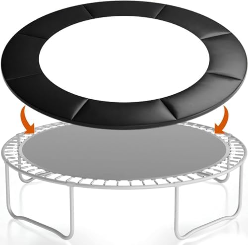 Trampoline & Zubehör | Trampolin-Springabdeckung, Gonoce 12Ft Trampolin-Pad-Ersatz, ohne Löcher für Pfosten, wasserdicht und reißfest, schwarze Trampolin-Zubehörteile Trampoline & Zubehör Trampoline & Zubehör