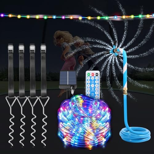 Trampoline & Zubehör | Trampolin Zubehör für Kinder, Trampolinstäbe / Sprinkler / 15 Meter Lichter, Schwerlast Trampolin Anker Kit, Netzfreundlicher Trampolin Sprinkler, Wetterfeste Außenlichter, passend für 2,4-4,9 Meter Trampoline Trampoline & Zubehör Trampoline & Zubehör