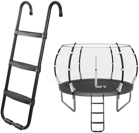 Trampoline & Zubehör | Trampolinleiter, 3-Stufen Trampolinleiter für einfaches Zusammenbauen, 10 kg Tragfähigkeit, Trampolin Zubehör für Kinder zum Hochklettern und Rutschen. Trampoline & Zubehör Trampoline & Zubehör