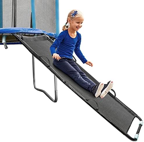 Trampoline & Zubehör | Universelle Trampolinrutsche mit Griffen, sicherer als eine Leiter, einfach zu installieren, passend für alle Arten von Trampolinen, robuste 20″ x 60″ Trampolinrutsche für Kinder zum Hochklettern und Rutschen, schwarz Trampoline & Zubehör Trampoline & Zubehör