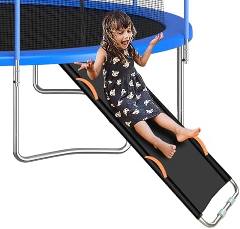 Trampoline & Zubehör | Universelle Trampolinrutsche, Outdoor-Trampolinrutschen-Zubehör, robuste Stahl-Trampolin-Zubehörteile, Klemmen für den Rahmen, Rutscheleiter für Kinder zum Hochklettern und Hinunterrutschen Trampoline & Zubehör Trampoline & Zubehör