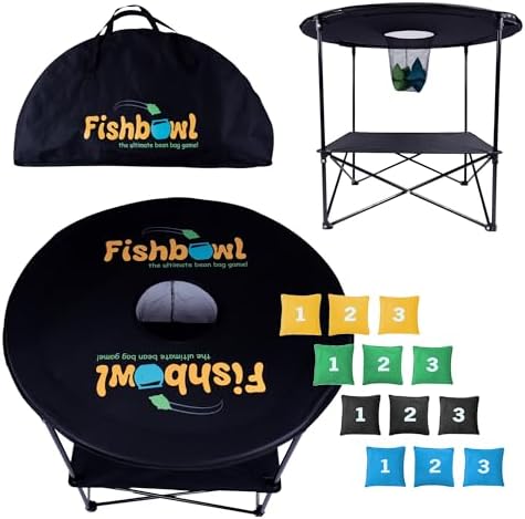 Wurfspiele | Das ultimative Bag Toss Spiel für den Garten – Tragbares Spielset für Rasen und Strand für Familie und Erwachsene – Enthält 12 Taschen, zusammenklappbaren Unterbau, Spielbrett, Tasche und Regeln – Outdoor-Spiele – Cornhole Set Wurfspiele Wurfspiele