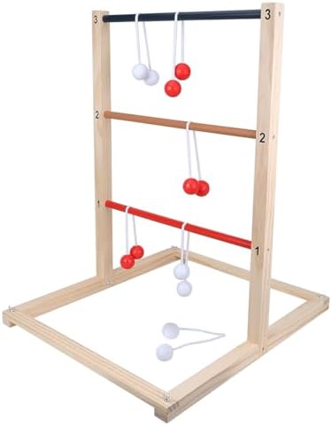 Wurfspiele | Ladder Toss Spielset – Premium Kiefernholz Golfspiel für den Rasen mit 6 Ladder-Bällen – Outdoor-Spiel für Teenager, Erwachsene und Familien im Garten Wurfspiele Wurfspiele