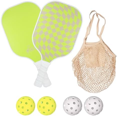 Pickleball | | Usapa Genehmigt | Pickleball Schläger Set aus 2 | Fiberglas-Oberfläche Pickleball Set mit 2 Schlägern, 4 Bällen und Tasche Pickleball Pickleball