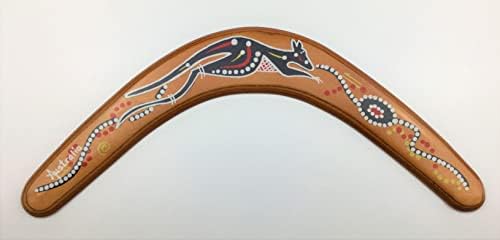 Boomerangs | Australischer Handgefertigter 14″ Dekorierter Holz-Wurfboomerang – Känguru-Design Boomerangs Boomerangs