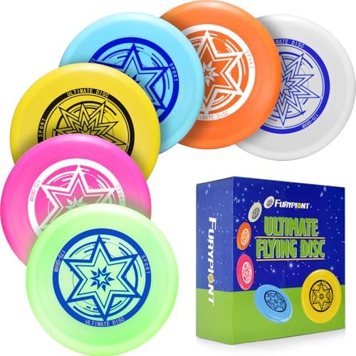 Flugscheiben-Sportgeräte | Ultimative Flying Disc 175G, Erwachsenen Sport Disc Set für Wettbewerbs- und Profispieler, enthält 1 leuchtenden Ultimate Disc für Strand- und Poolspiele, Camping und Garten (6-Farben-Set) Flugscheiben-Sportgeräte Flugscheiben-Sportgeräte